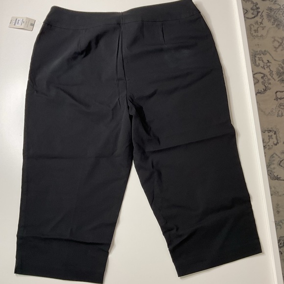 Terra & Sky Black Tummy Control Stretch Capri Pants 1X - Picture 4 of 7